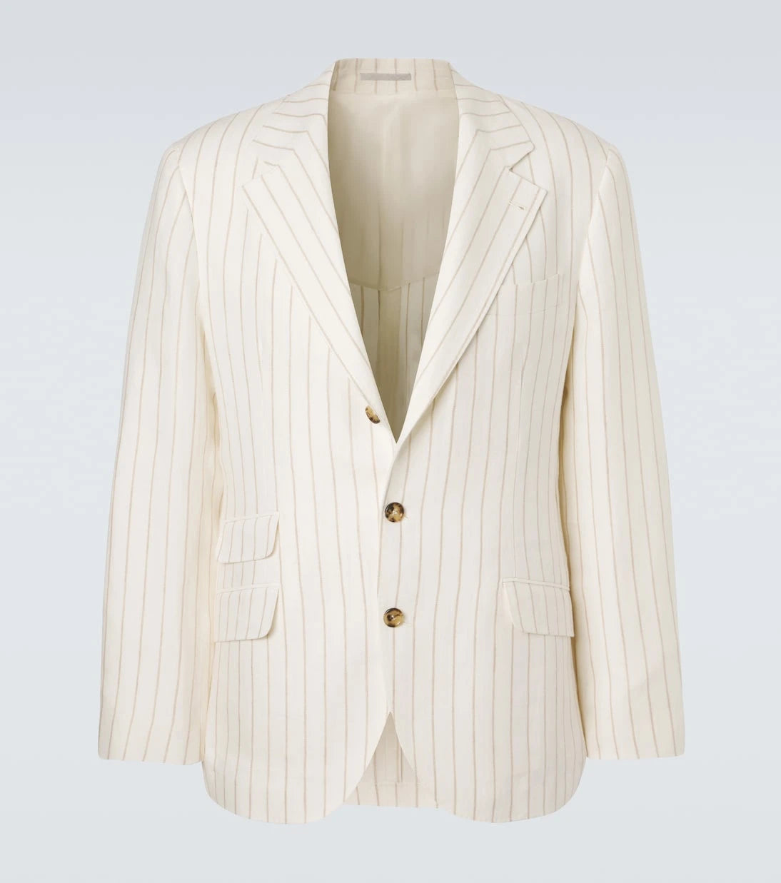Brunello Cucinelli - Chalk stripe linen twill blazer
