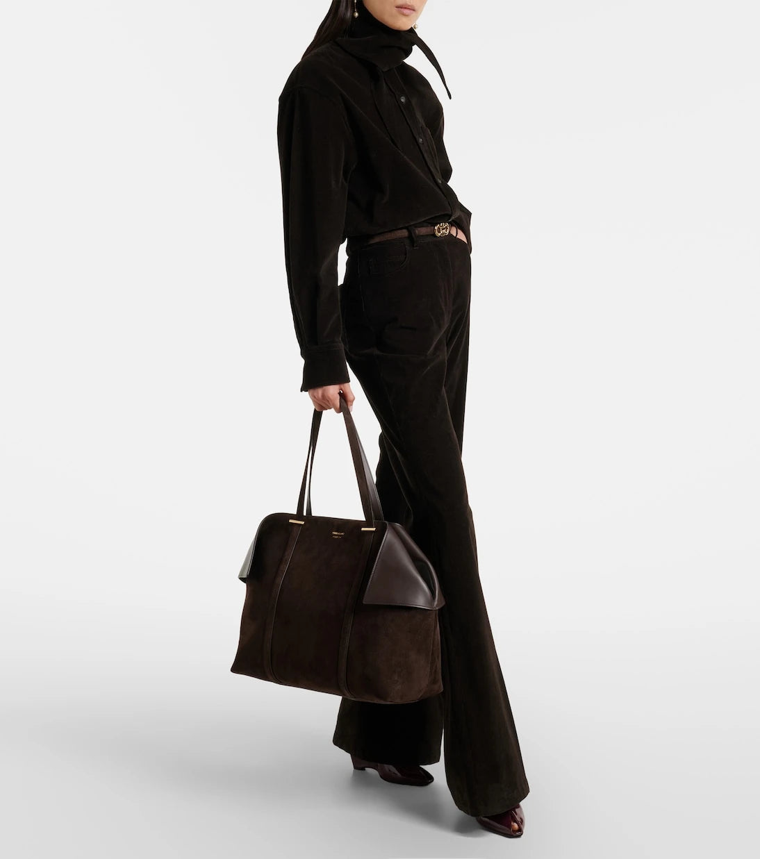 Ferragamo - Scarf Large suede tote bag