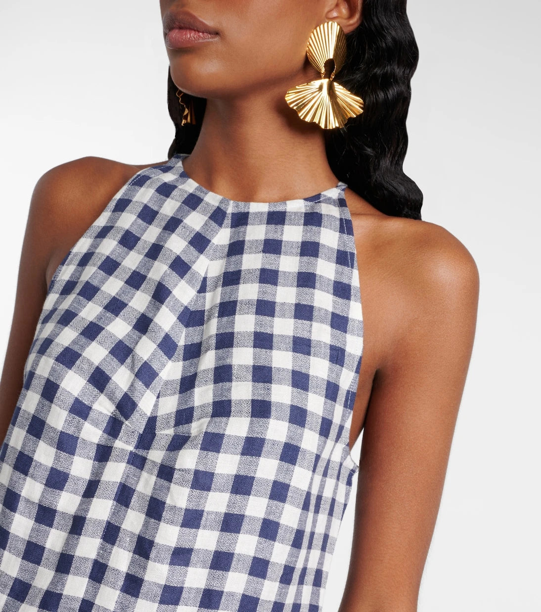 Asceno - Antiqua gingham linen minidress