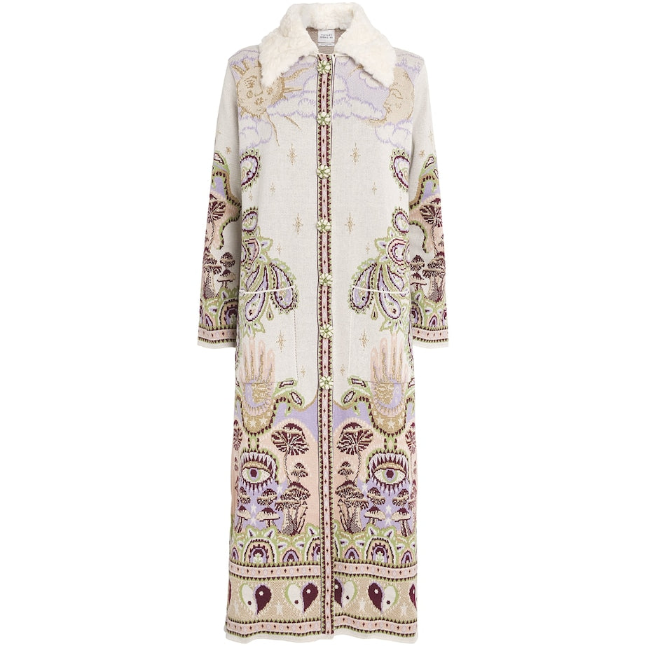 White Jacquard Written In The Stars Coat