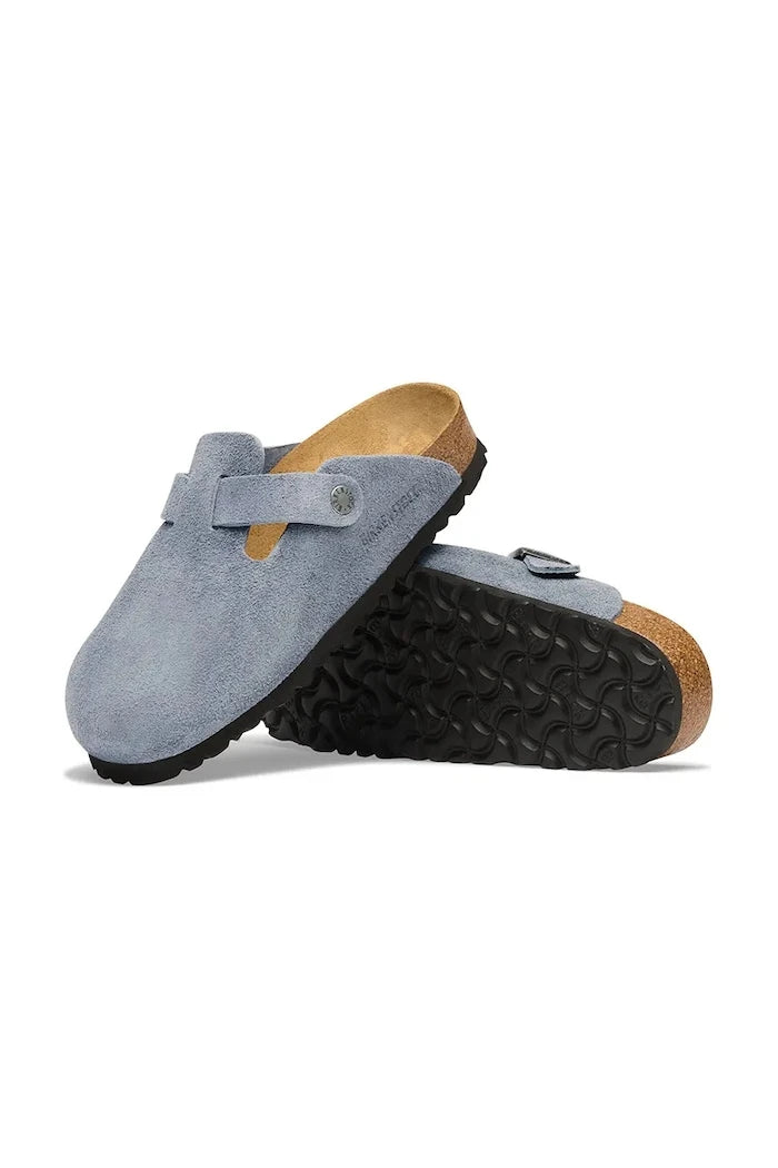 Birkenstock чехли сабо от велур Boston Suede Leather