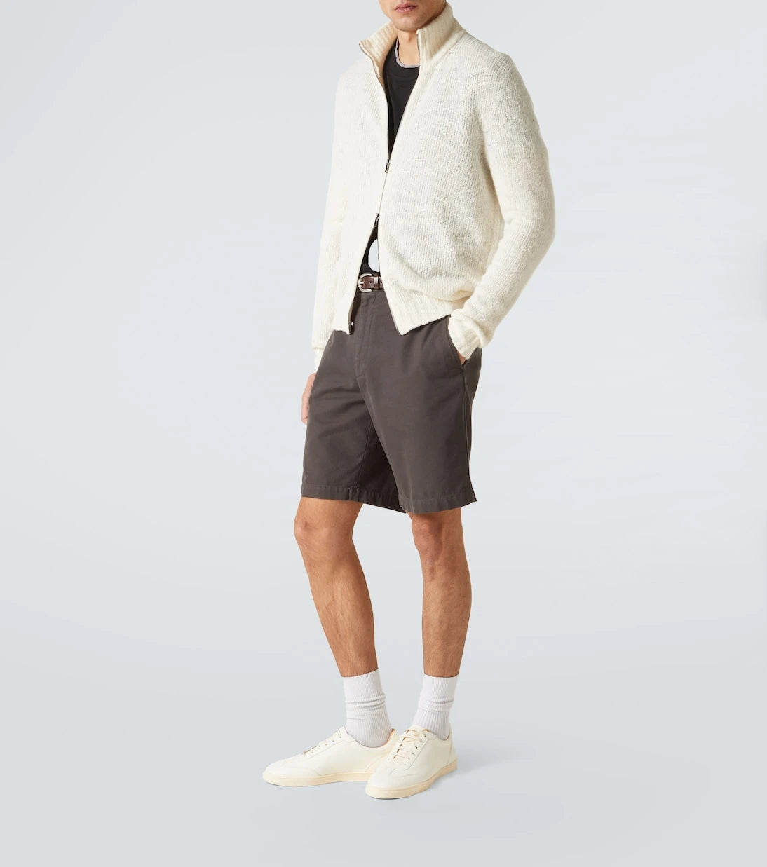 Thom Sweeney - Wool and cashmere-blend zip-up sweater