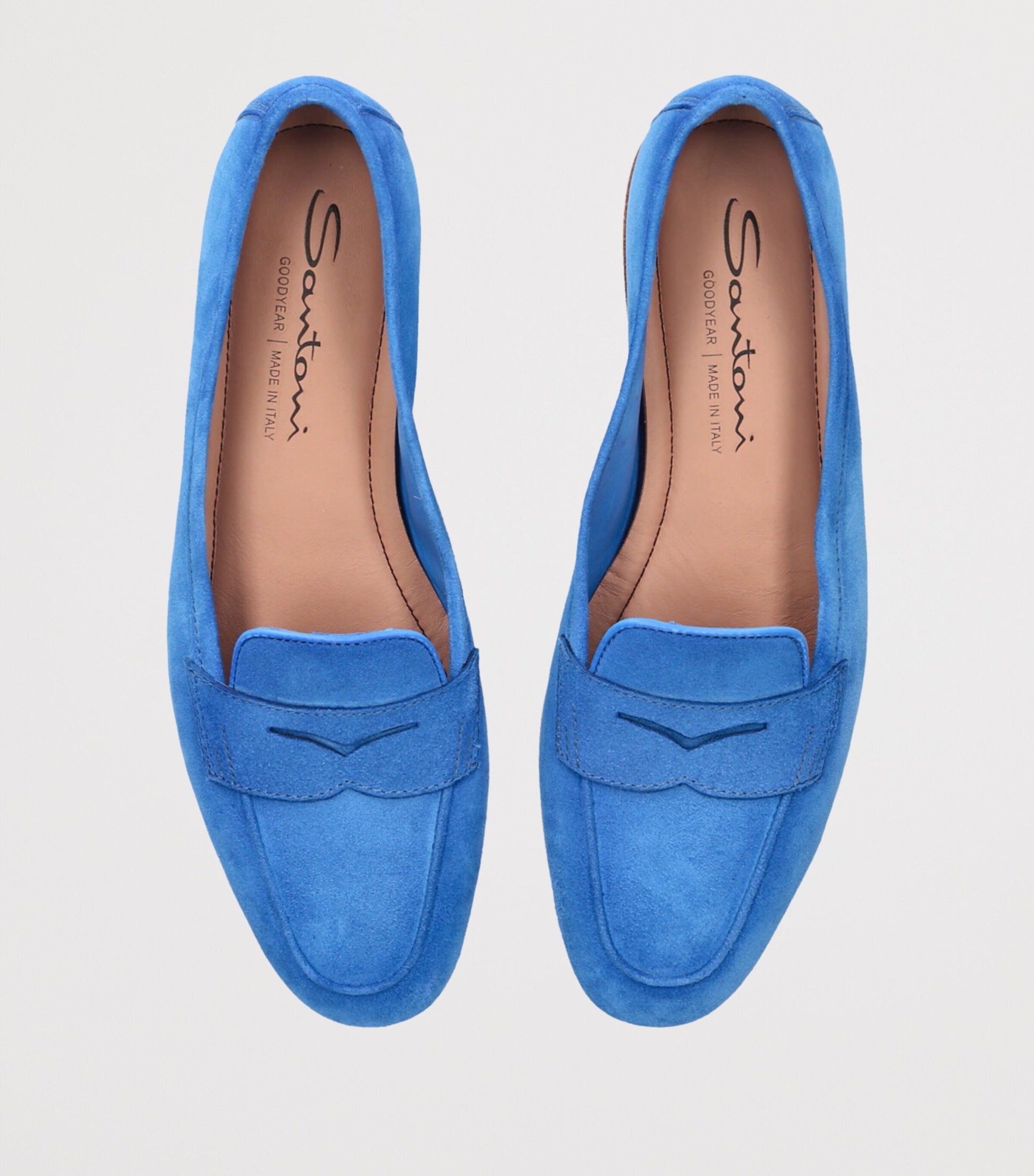 Blue Suede Carla Loafers