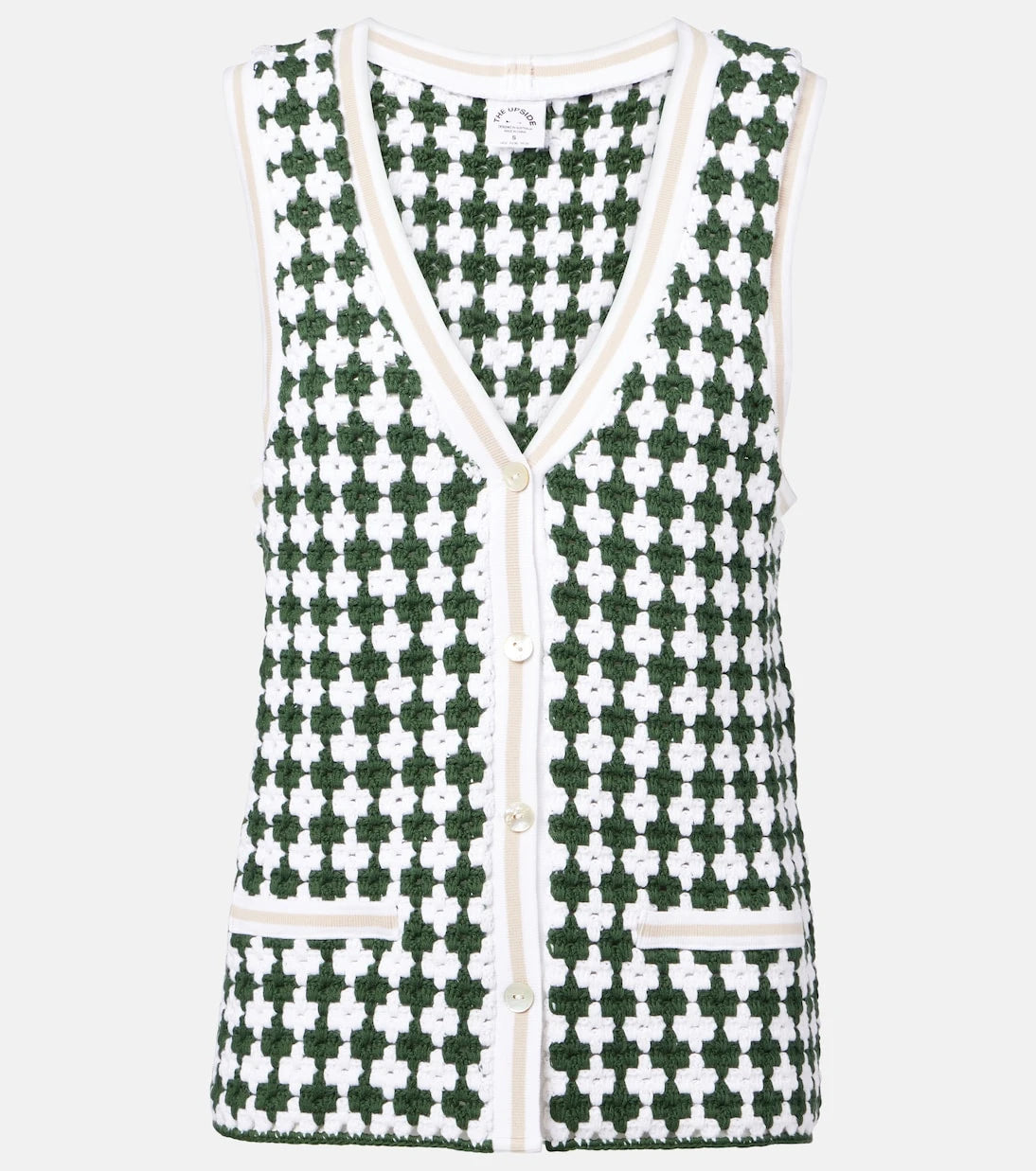 The Upside - Portobello Watson crochet cotton vest