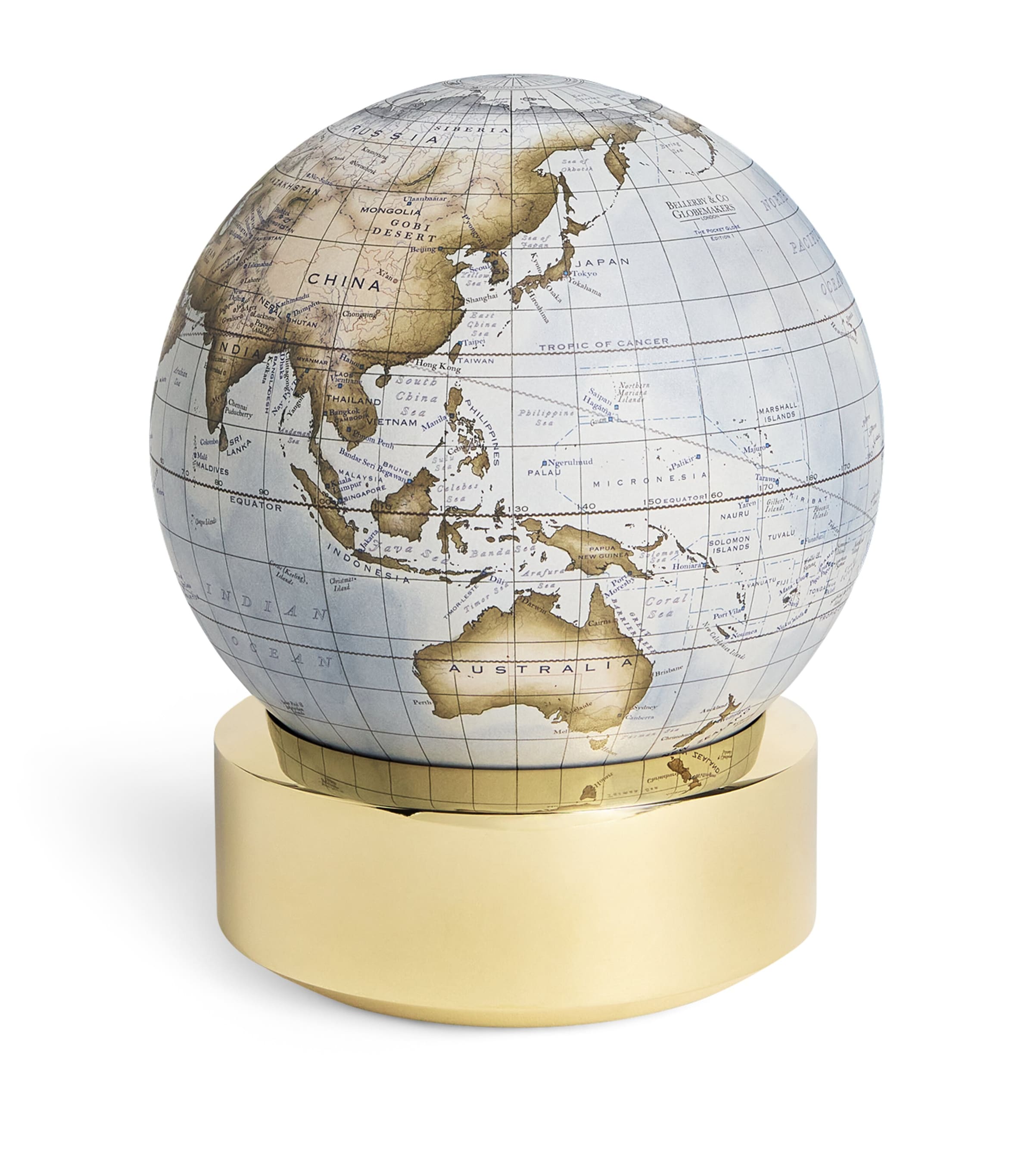 Bronze Glacial Blue Pocket Globe (12cm)