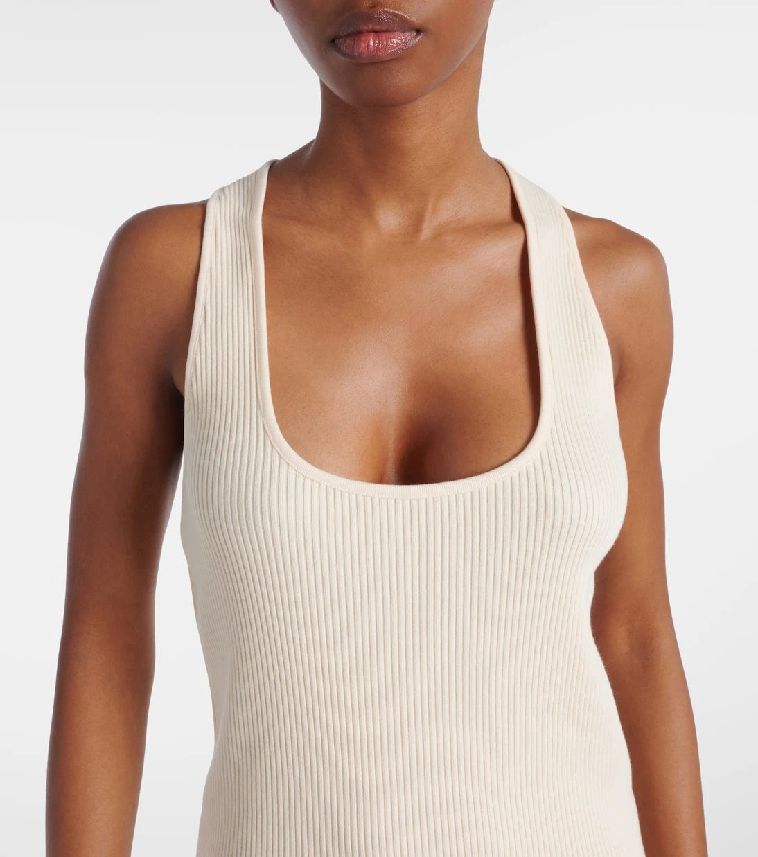 Vince - Ribbed-knit cotton blend top