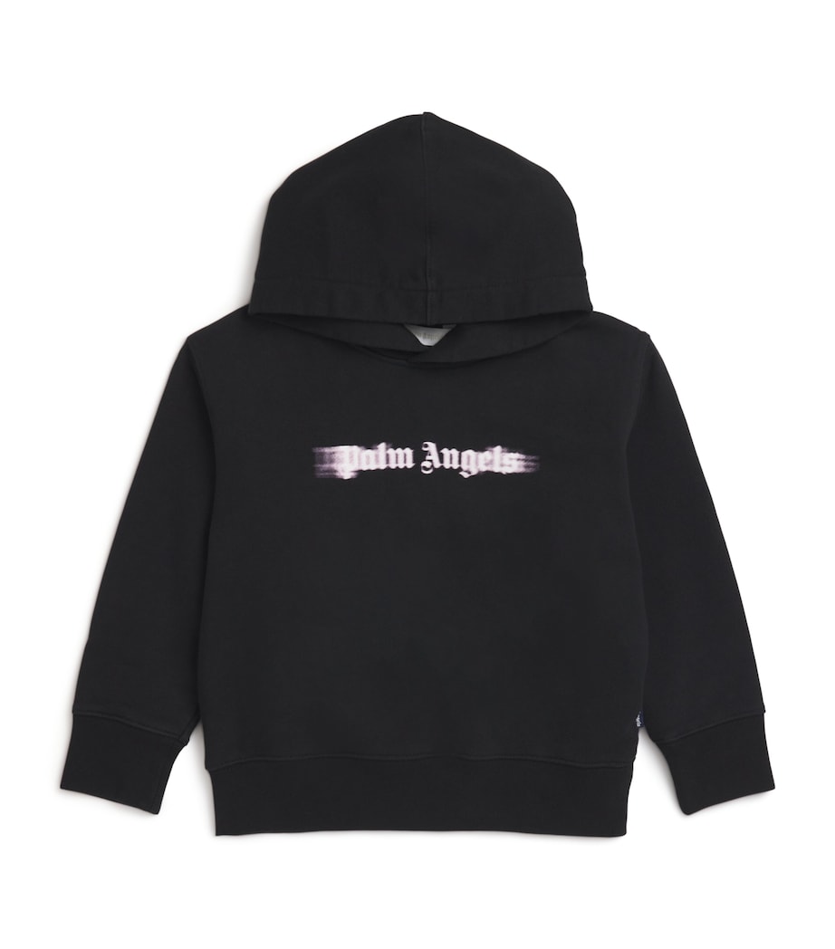 Palm Angels Kids Cotton Blurred Logo Hoodie (4-12 Years)
