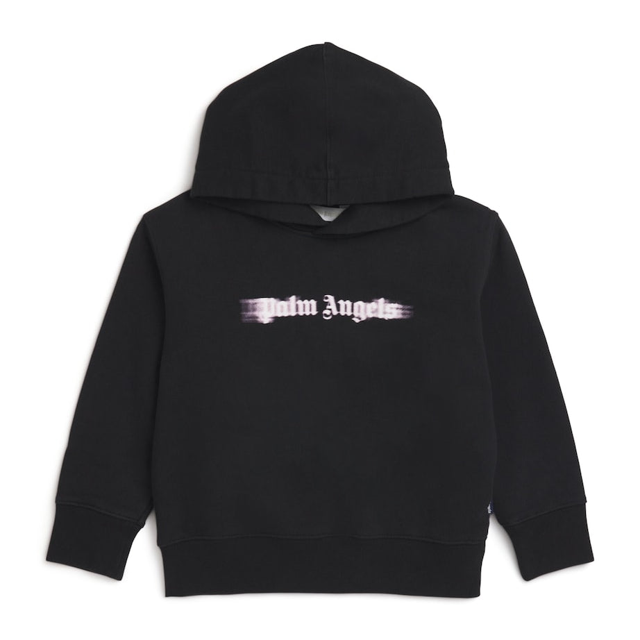 Palm Angels Kids Cotton Blurred Logo Hoodie (4-12 Years)
