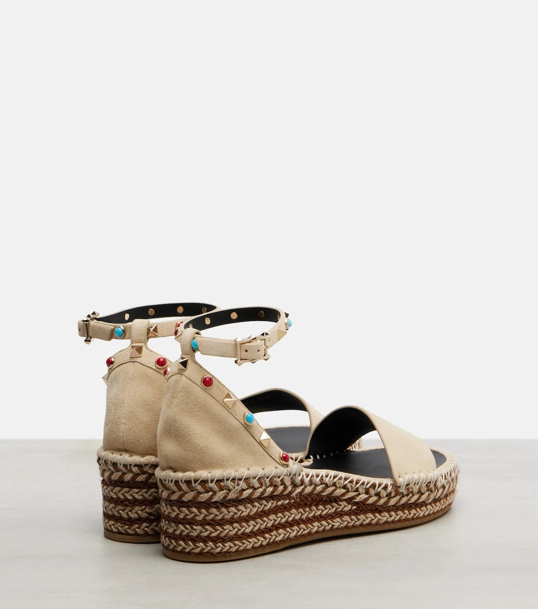 Valentino Garavani - Rockstud suede espadrille sandals