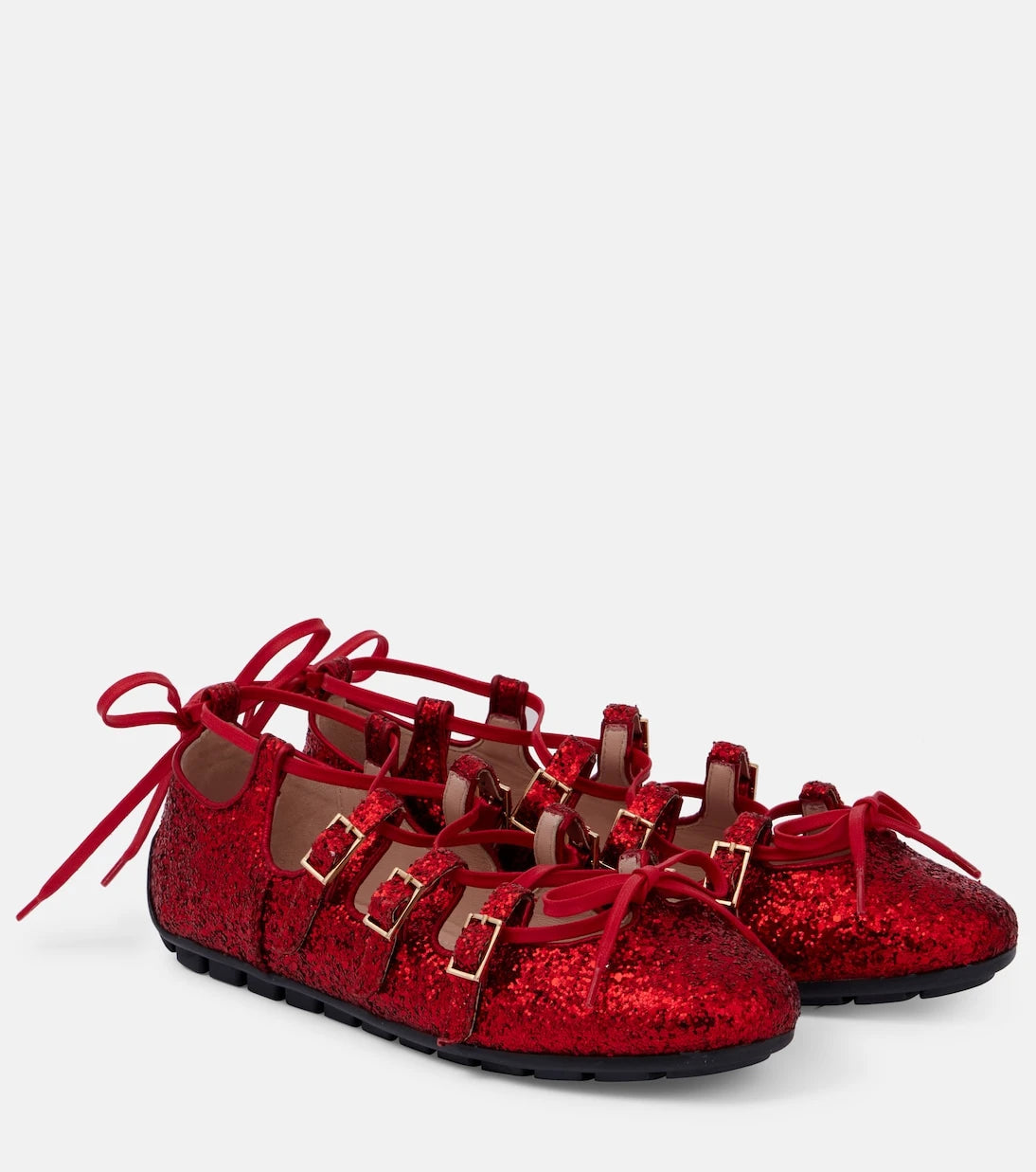 Simone Rocha - Ghillie glitter ballet flats
