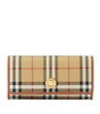 Beige Check Continental Wallet