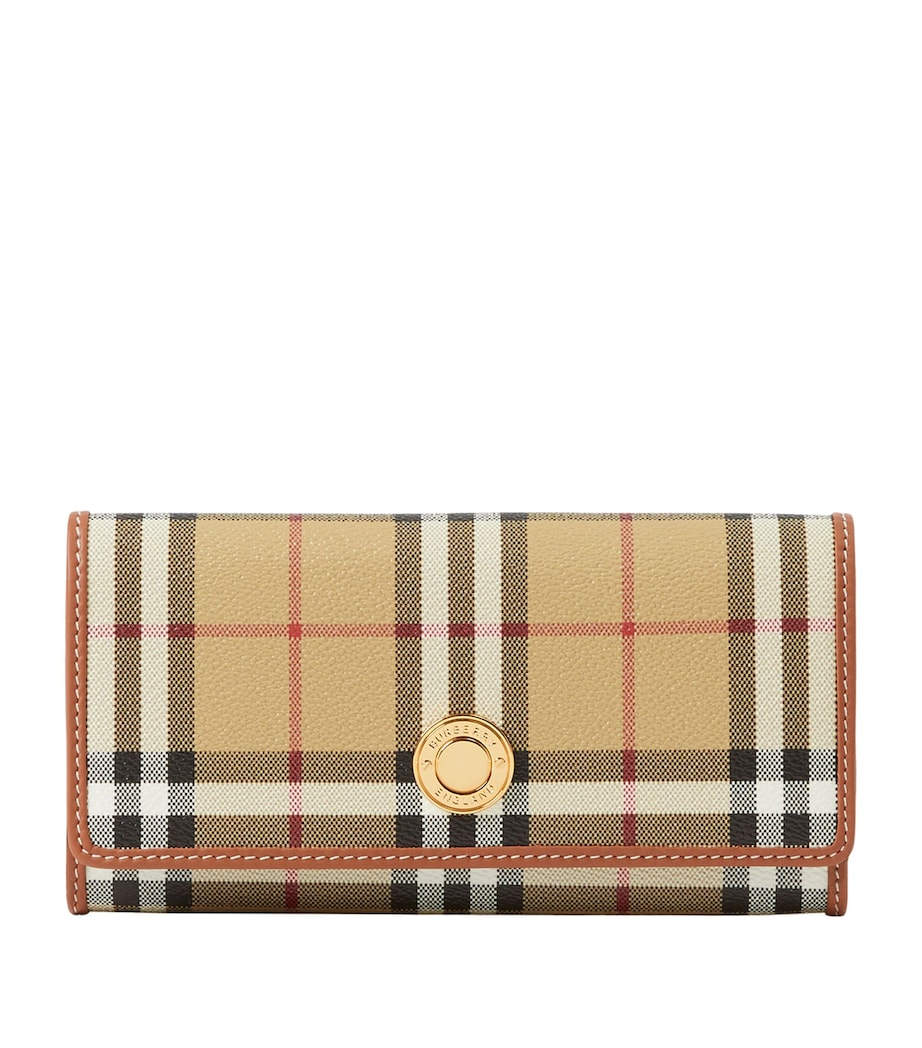 Beige Check Continental Wallet