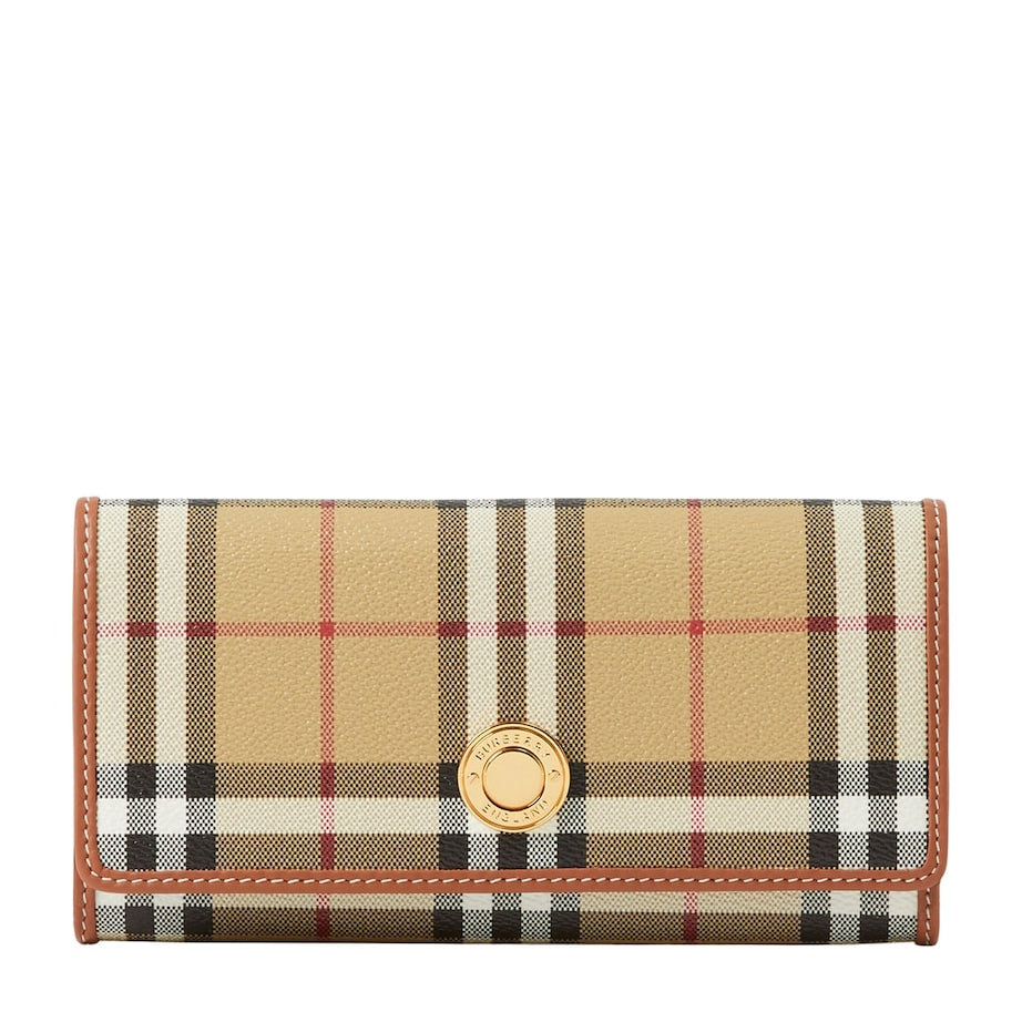 Beige Check Continental Wallet