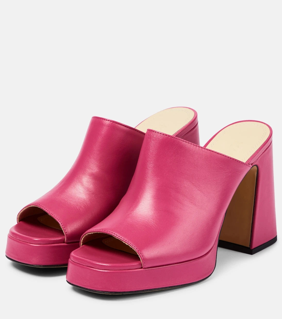 Souliers Martinez - Alba 90 platform leather mules