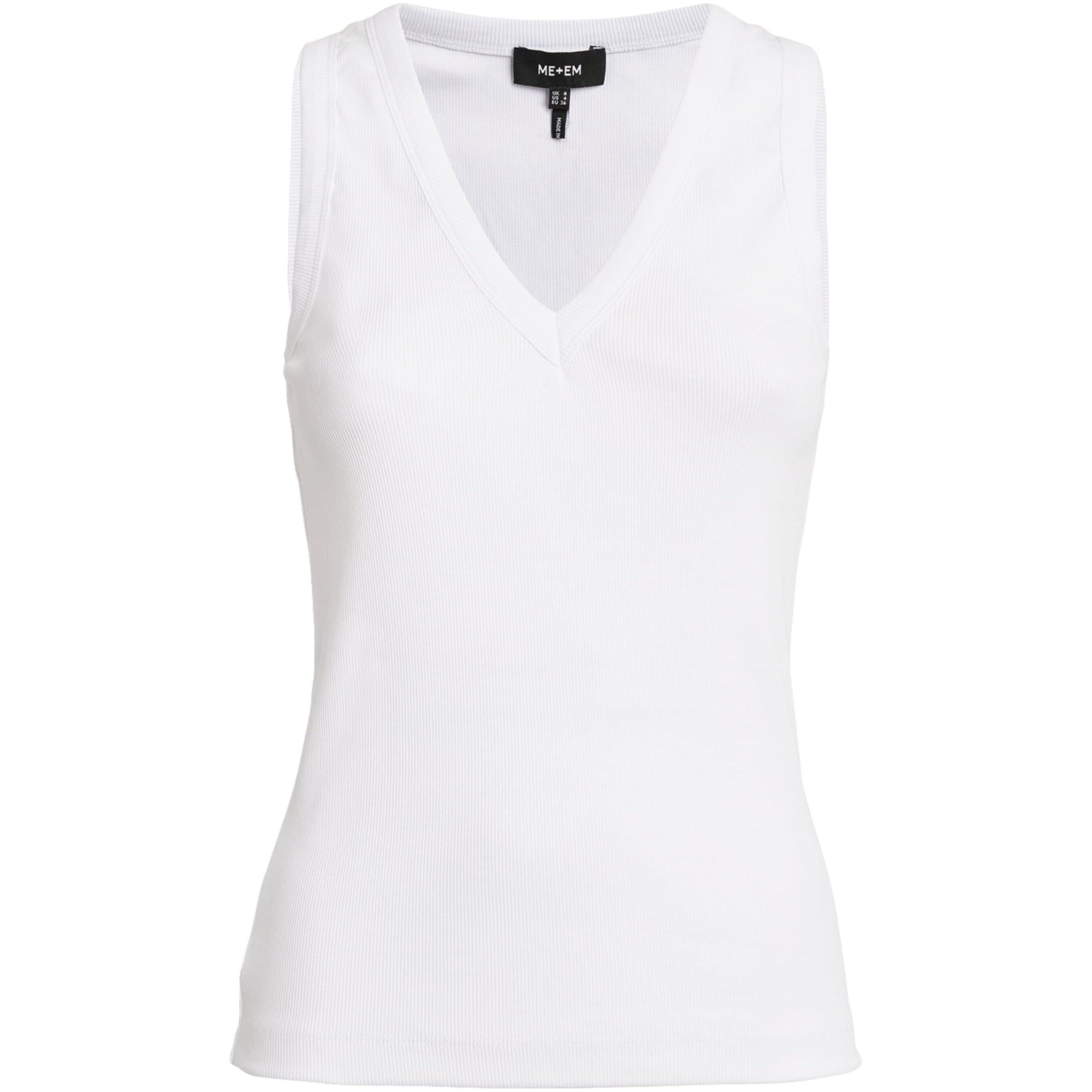 ME+EM White V-Neck Ribbed Ultimate Vest
