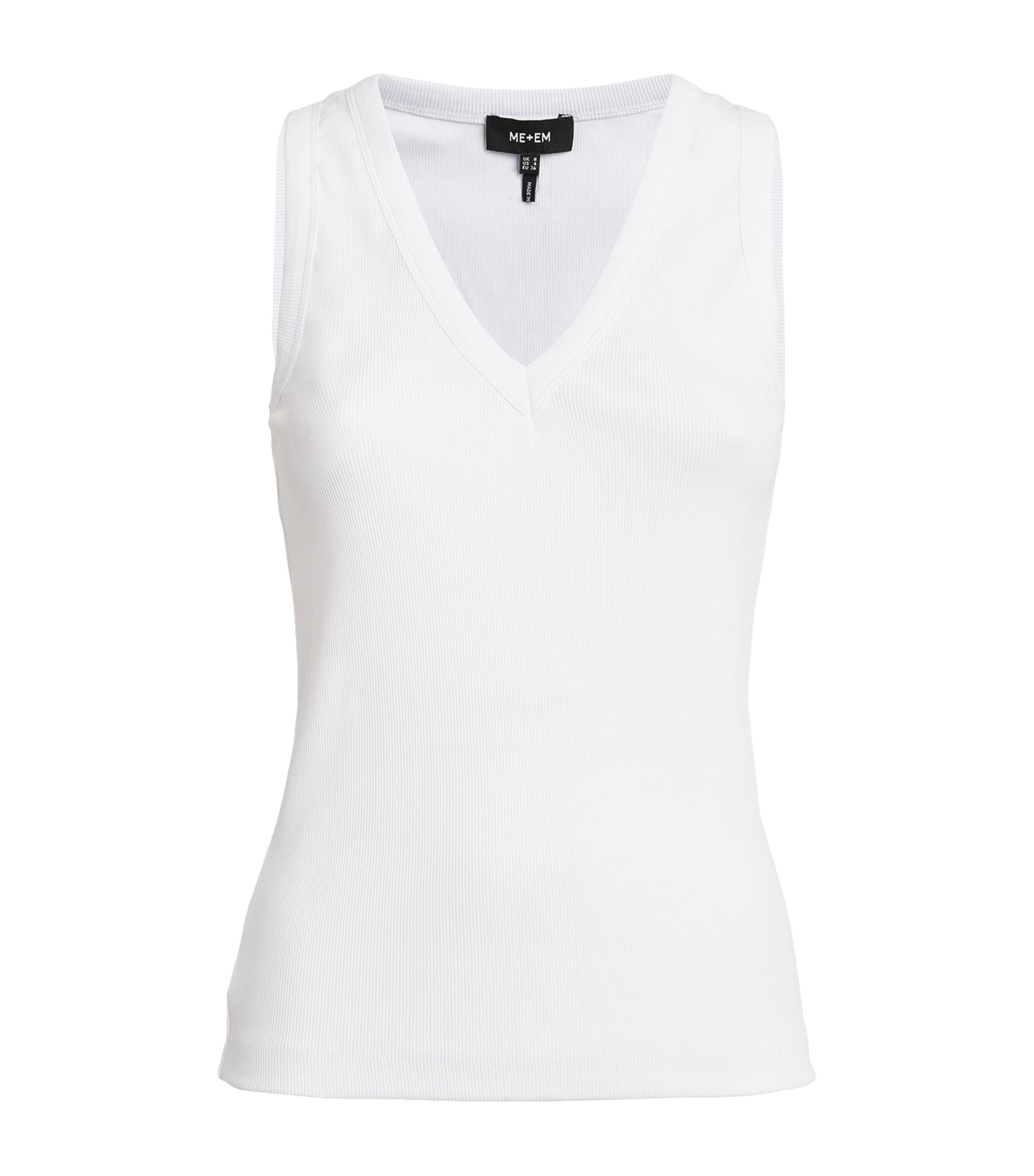ME+EM White V-Neck Ribbed Ultimate Vest