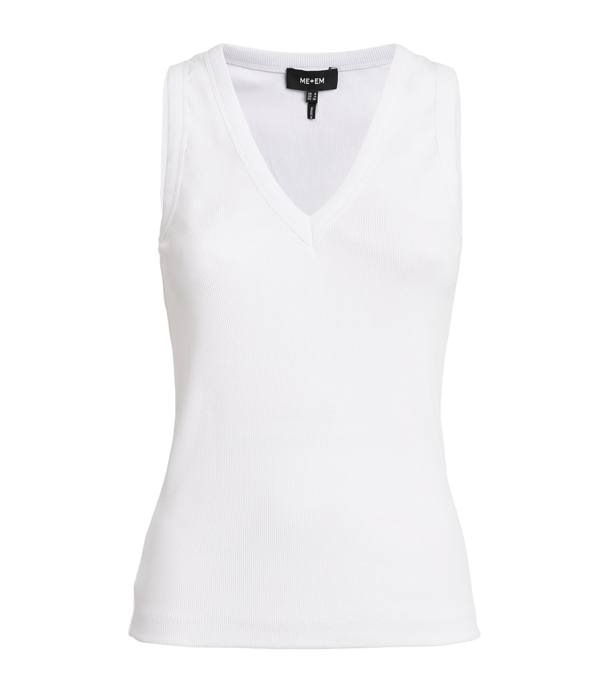 ME+EM White V-Neck Ribbed Ultimate Vest
