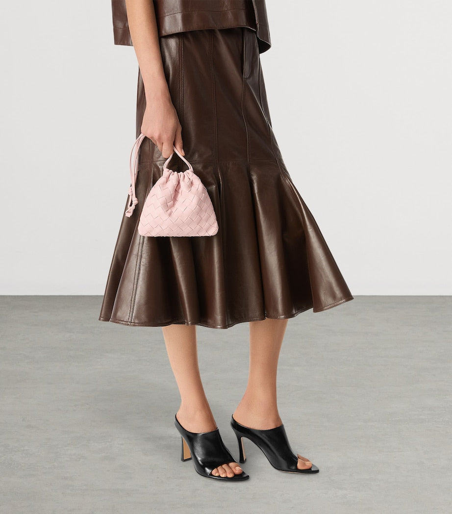 Pink Small Leather Dustbag Clutch Bag