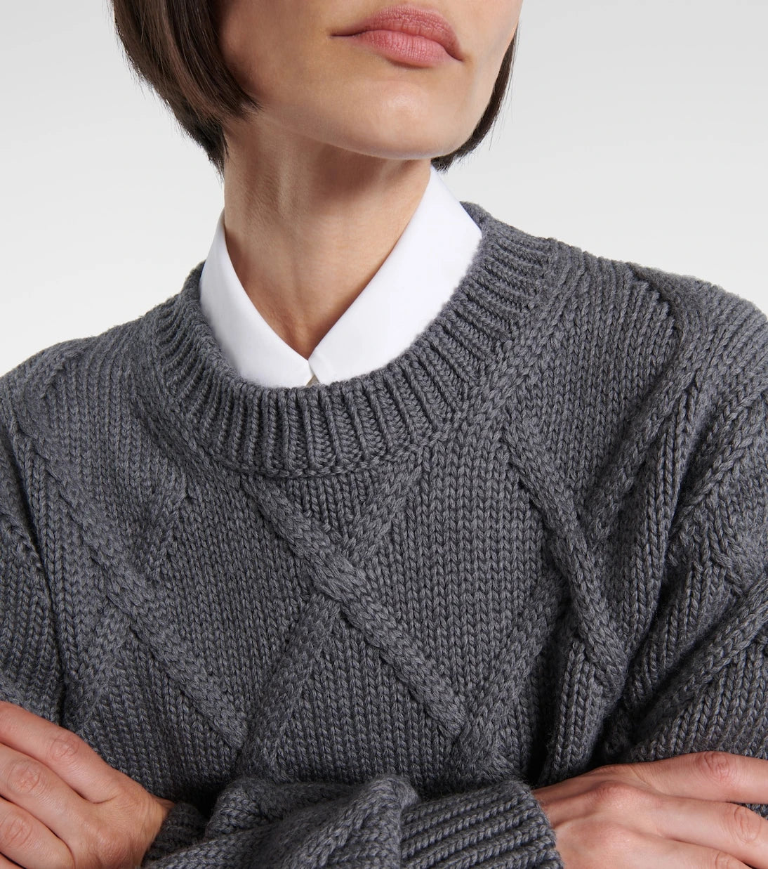 Jil Sander - Saç örgüsü bakir yün kazak