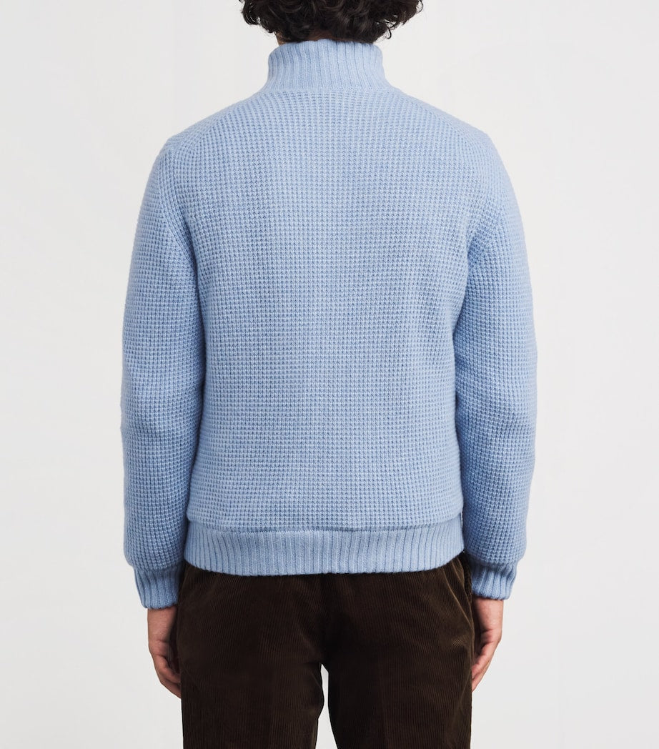 Fioroni Cashmere Blue Cashmere-Mink Bomber Jacket