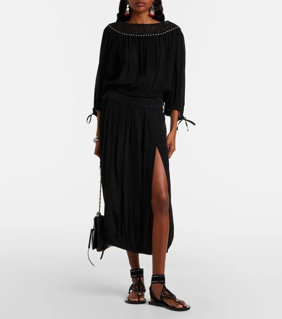 Isabel Marant - Nelida guipure lace-trimmed silk blouse