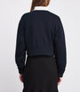 Sandro Paris Blue Cropped Dual-Tone Sweatshirt
