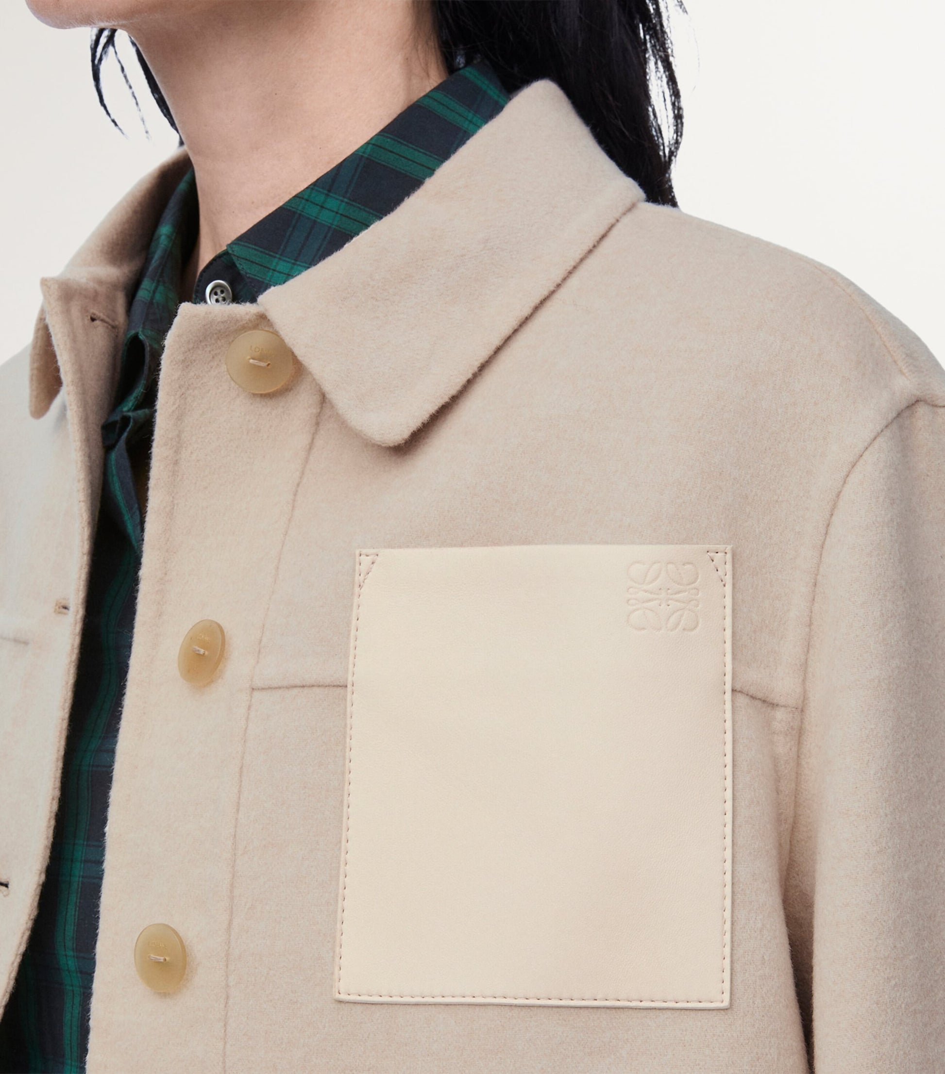 LOEWE Beige Wool-Cashmere Workwear Jacket
