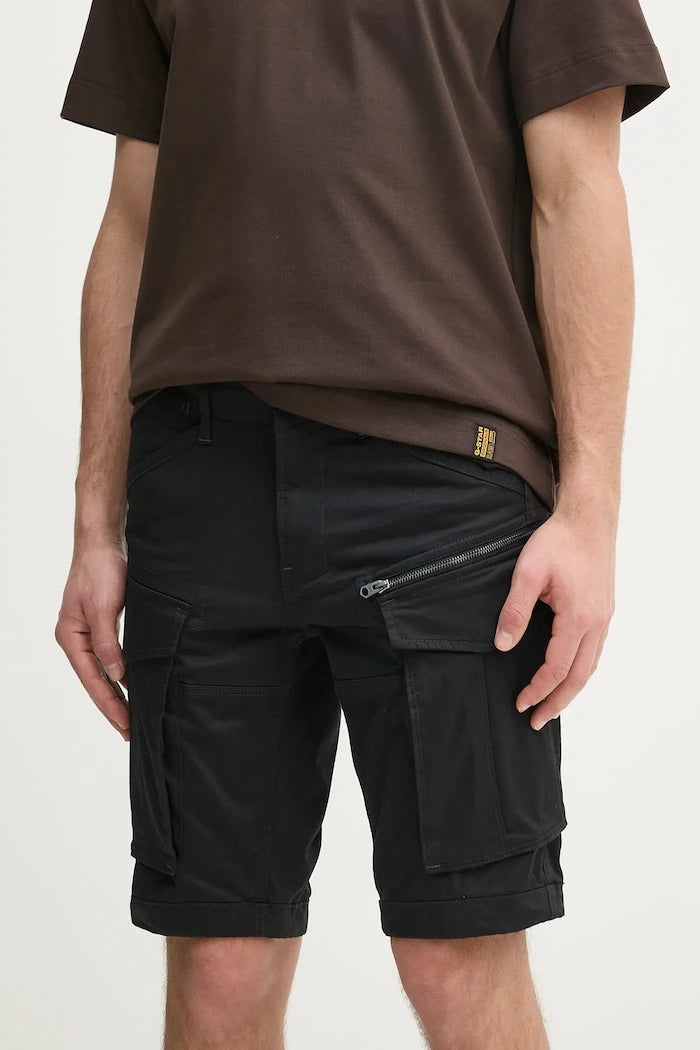G-Star Erkek pamuk ve elastan kargo kısa pantolon Rovic zip regular