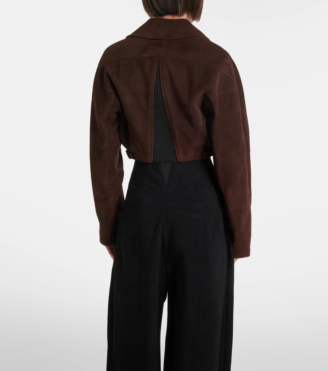 Alaïa - Cropped suede biker jacket