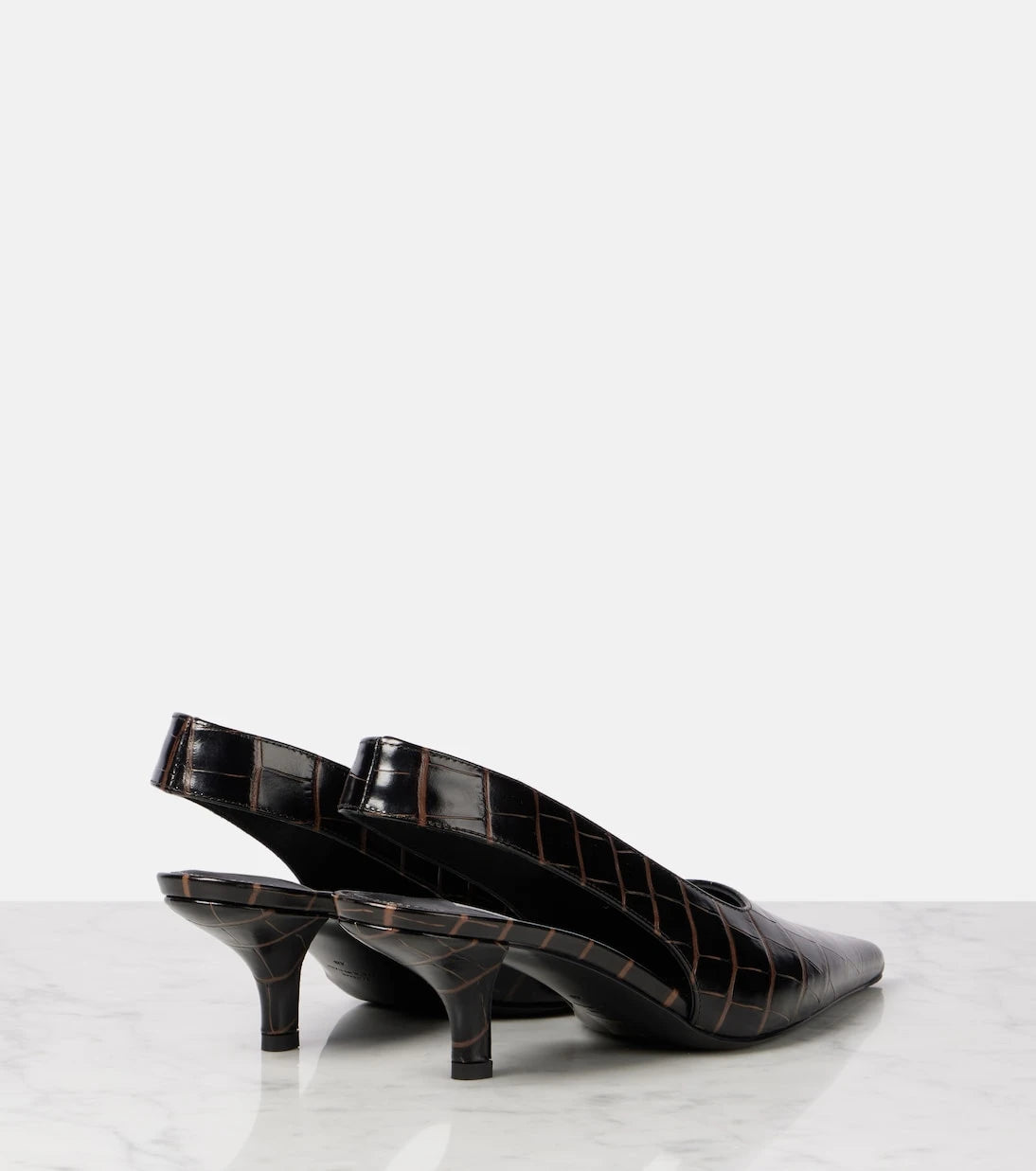 Toteme - Croc-effect leather slingback pumps