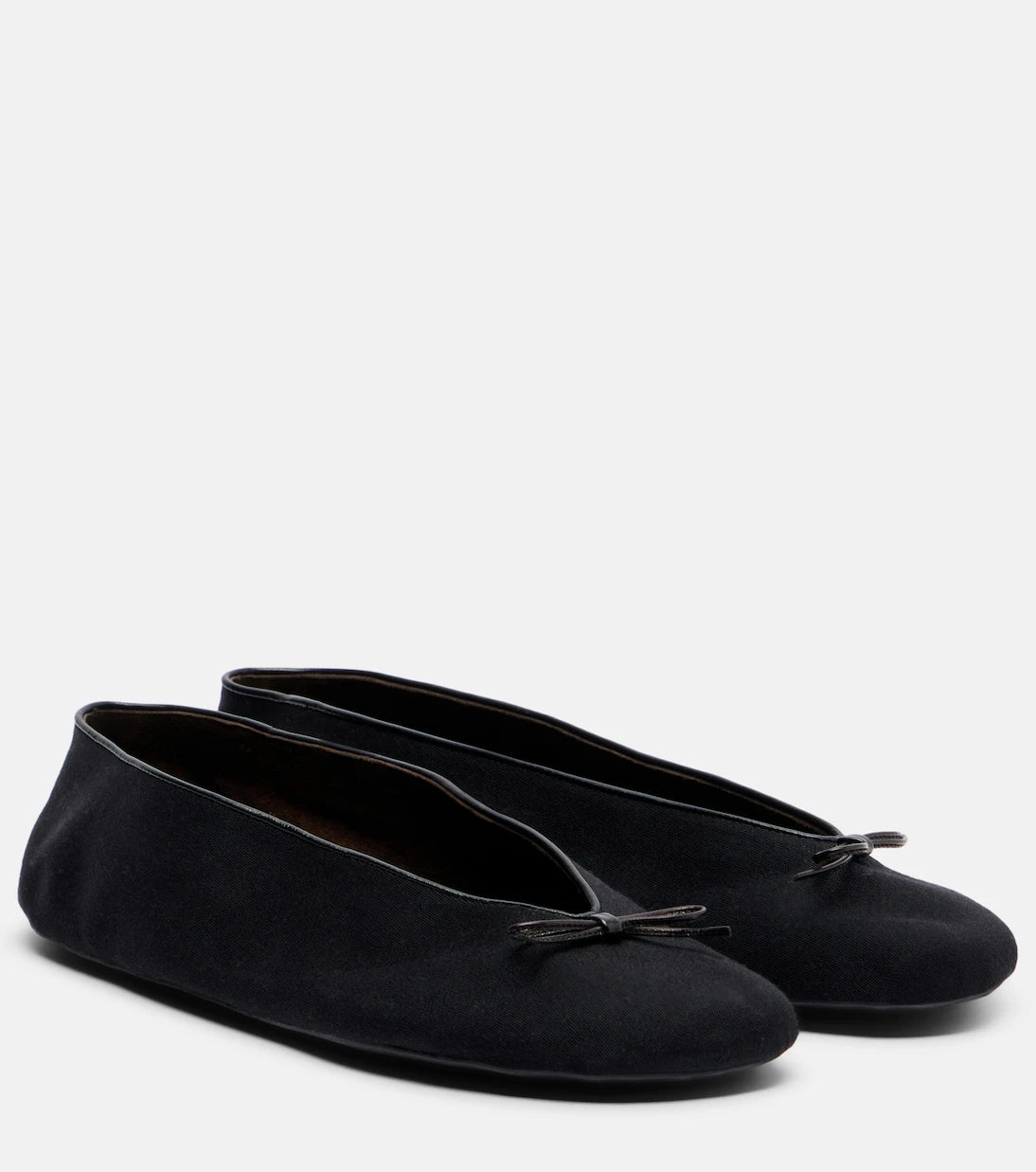 The Row - Fay bow-detail cotton ballet flats
