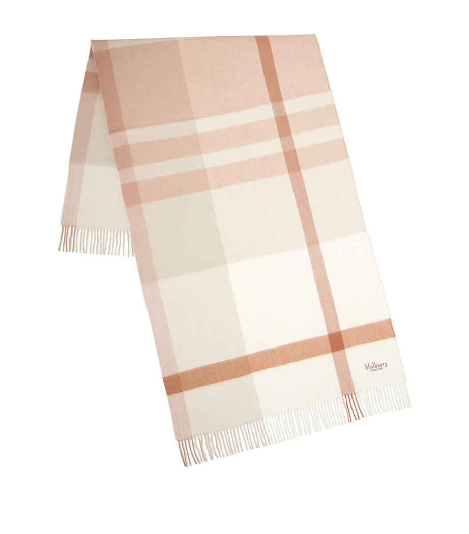 Mulberry Brown Wool Check Scarf