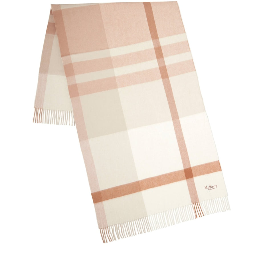 Mulberry Brown Wool Check Scarf