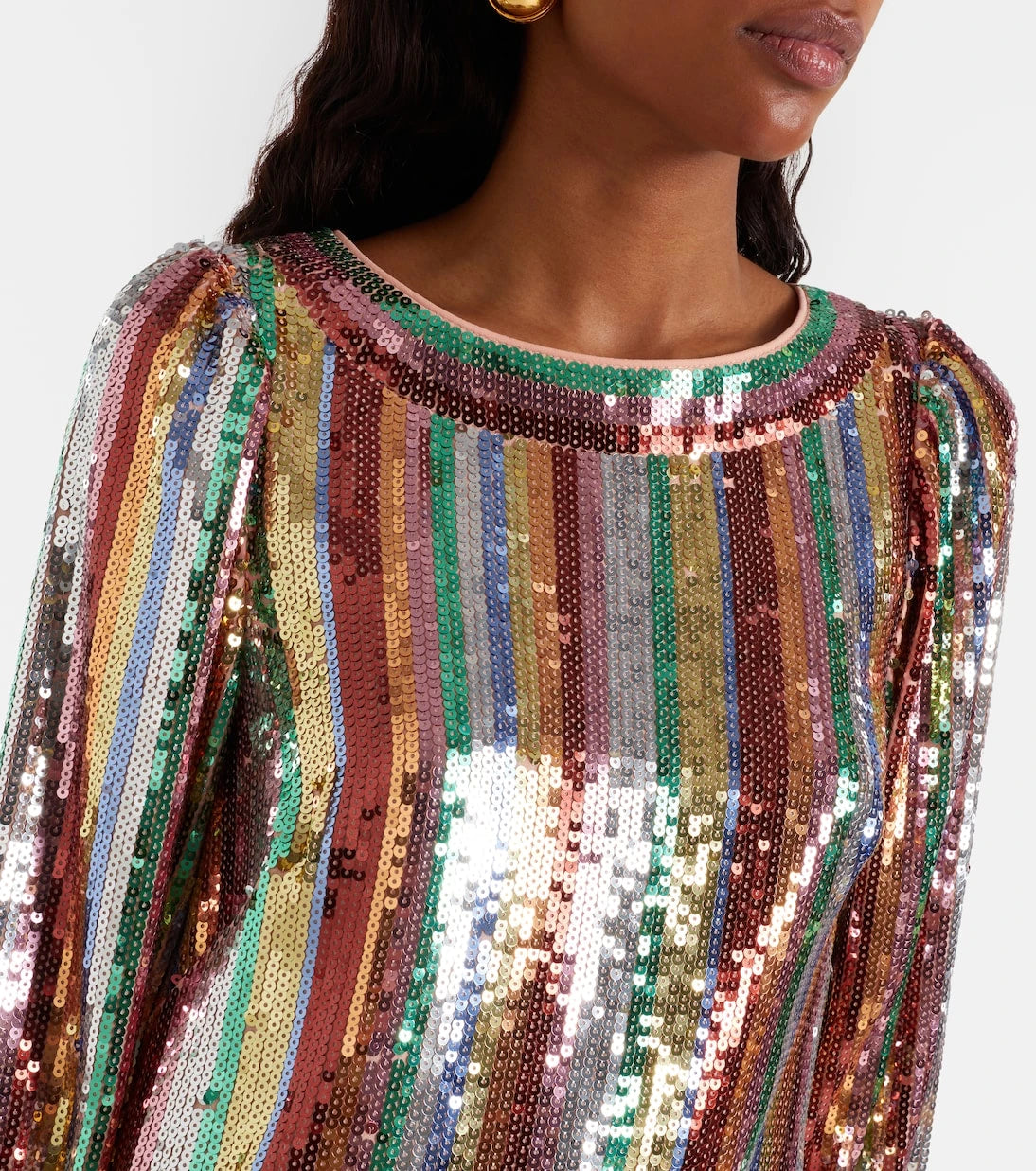 Rixo - Laurie sequined striped minidress
