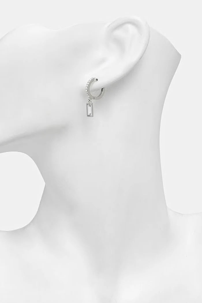 Lauren Ralph Lauren metal kadın küpeleri, zirkonlu ELYSE