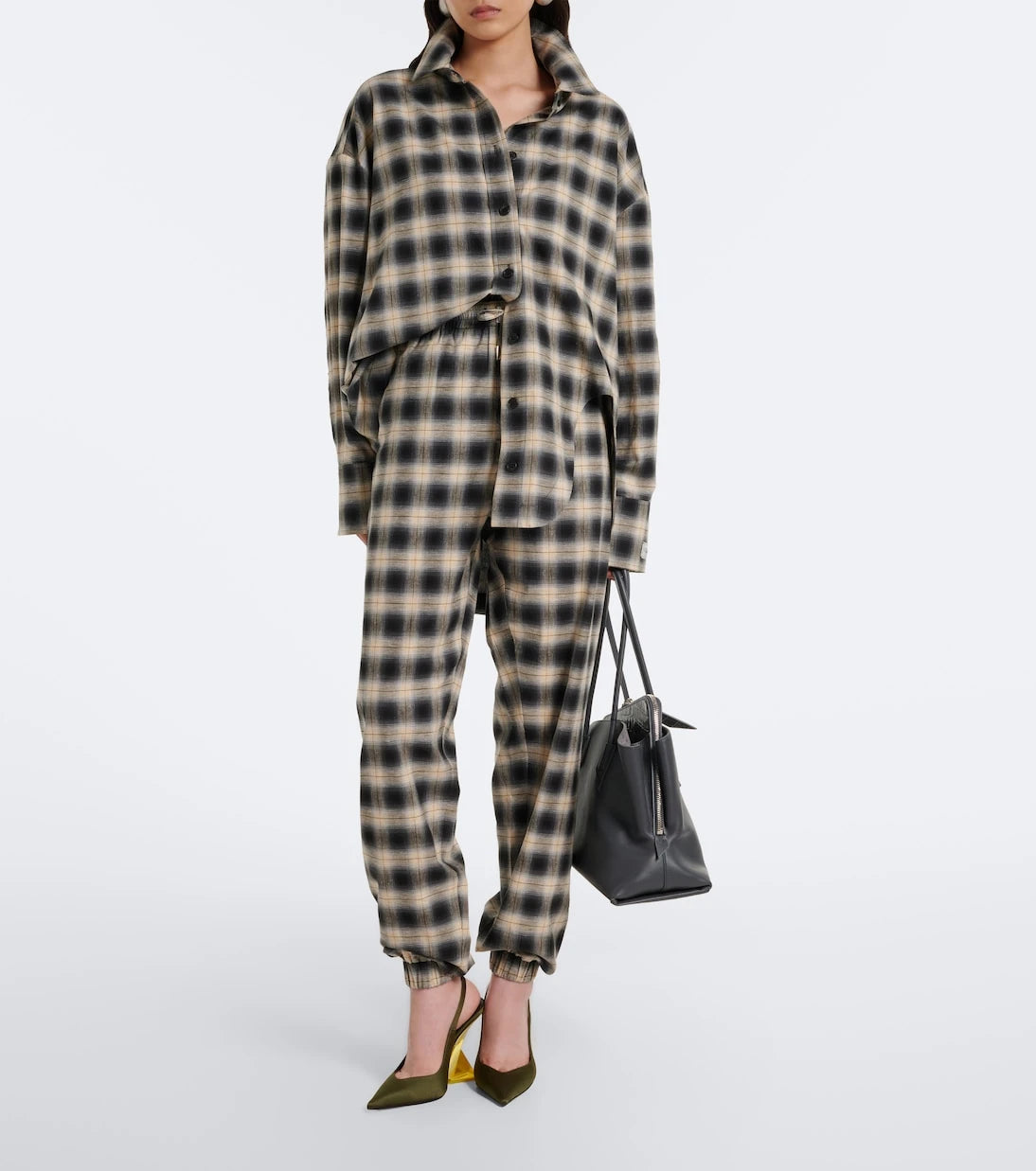 The Attico - Checked cotton sweatpants