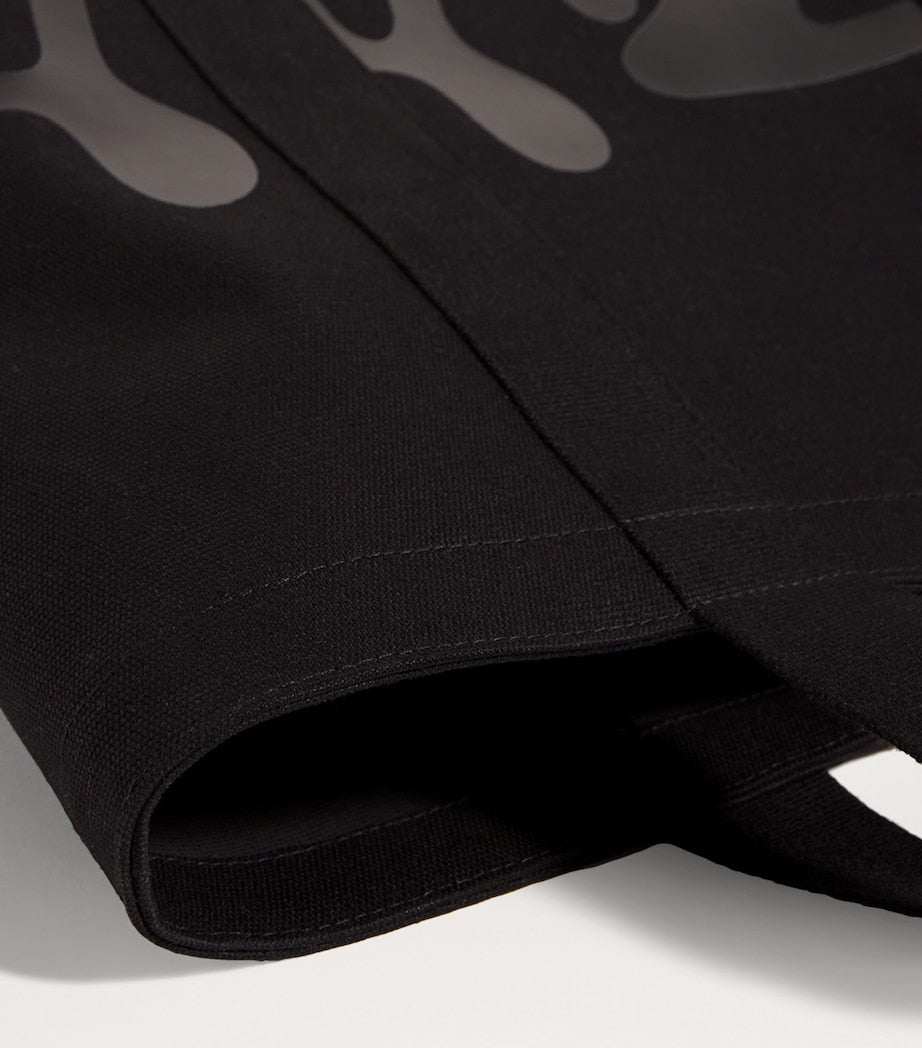 Black Medium Cotton Logo Tote Bag