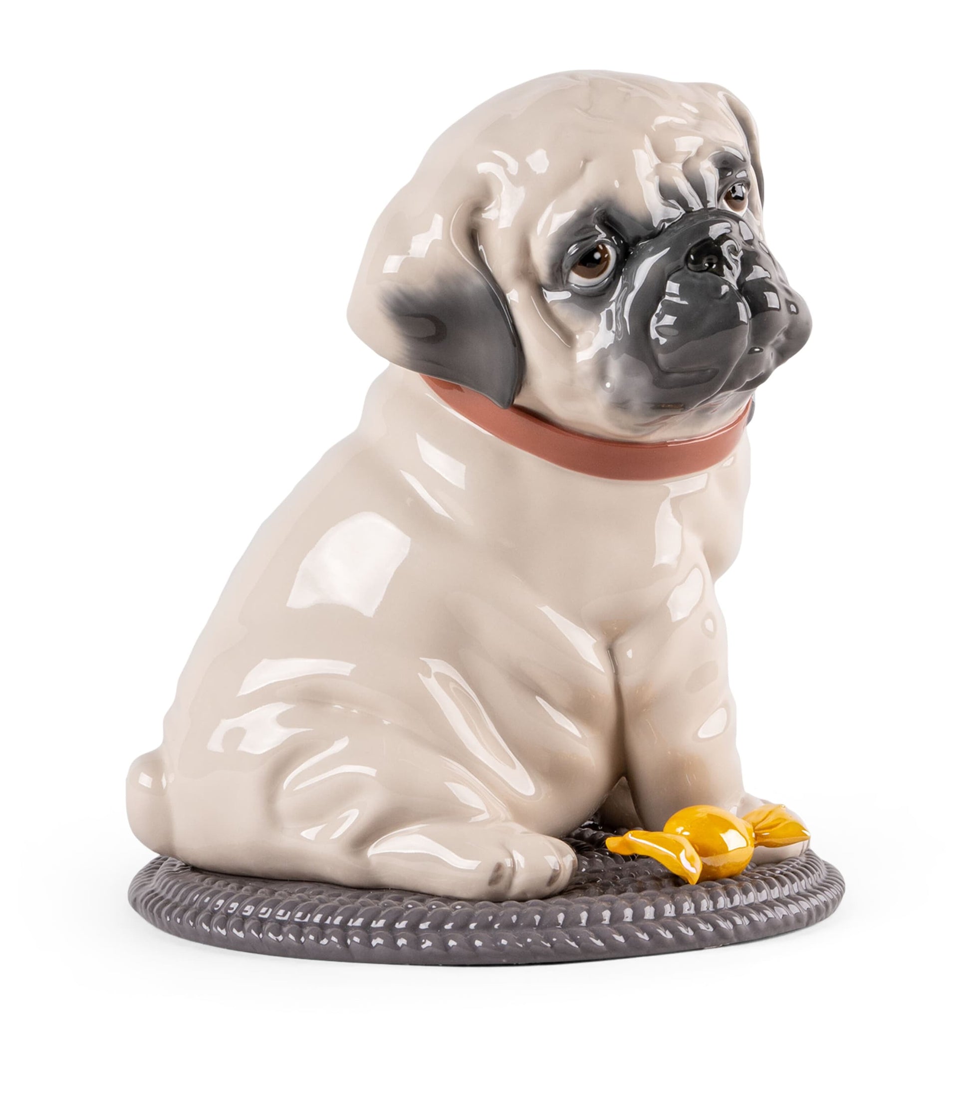 Lladró Porcelain Puppy Pug Sculpture