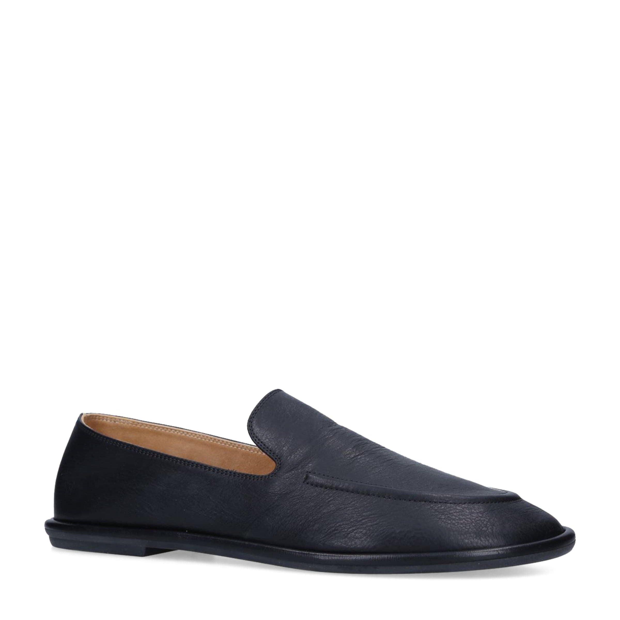 Black Canal Leather Loafers