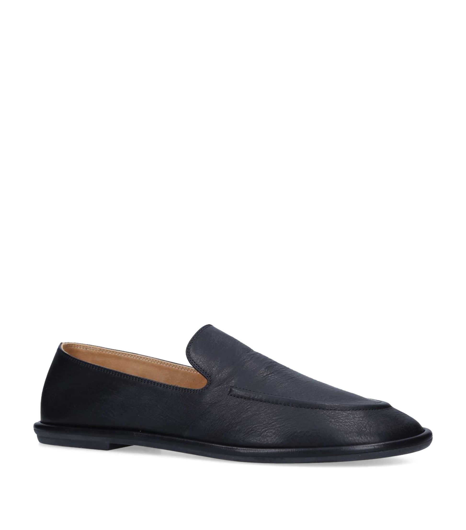 Black Canal Leather Loafers