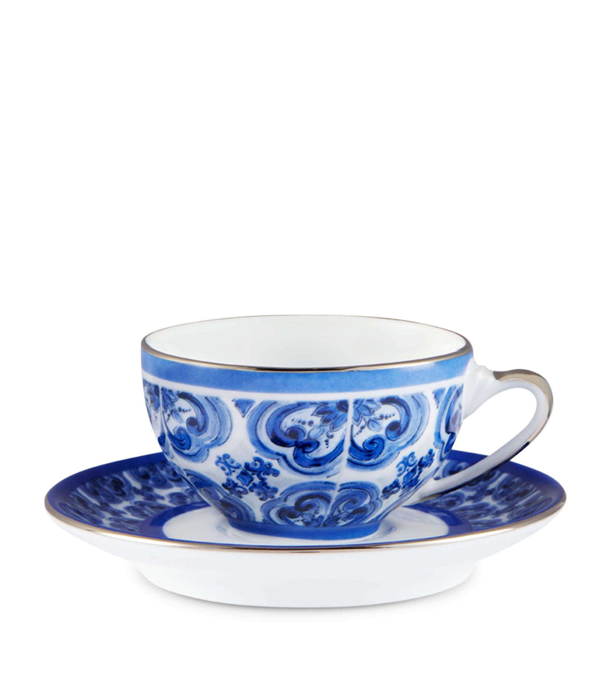 Majolica Coffee Cup and Saucer