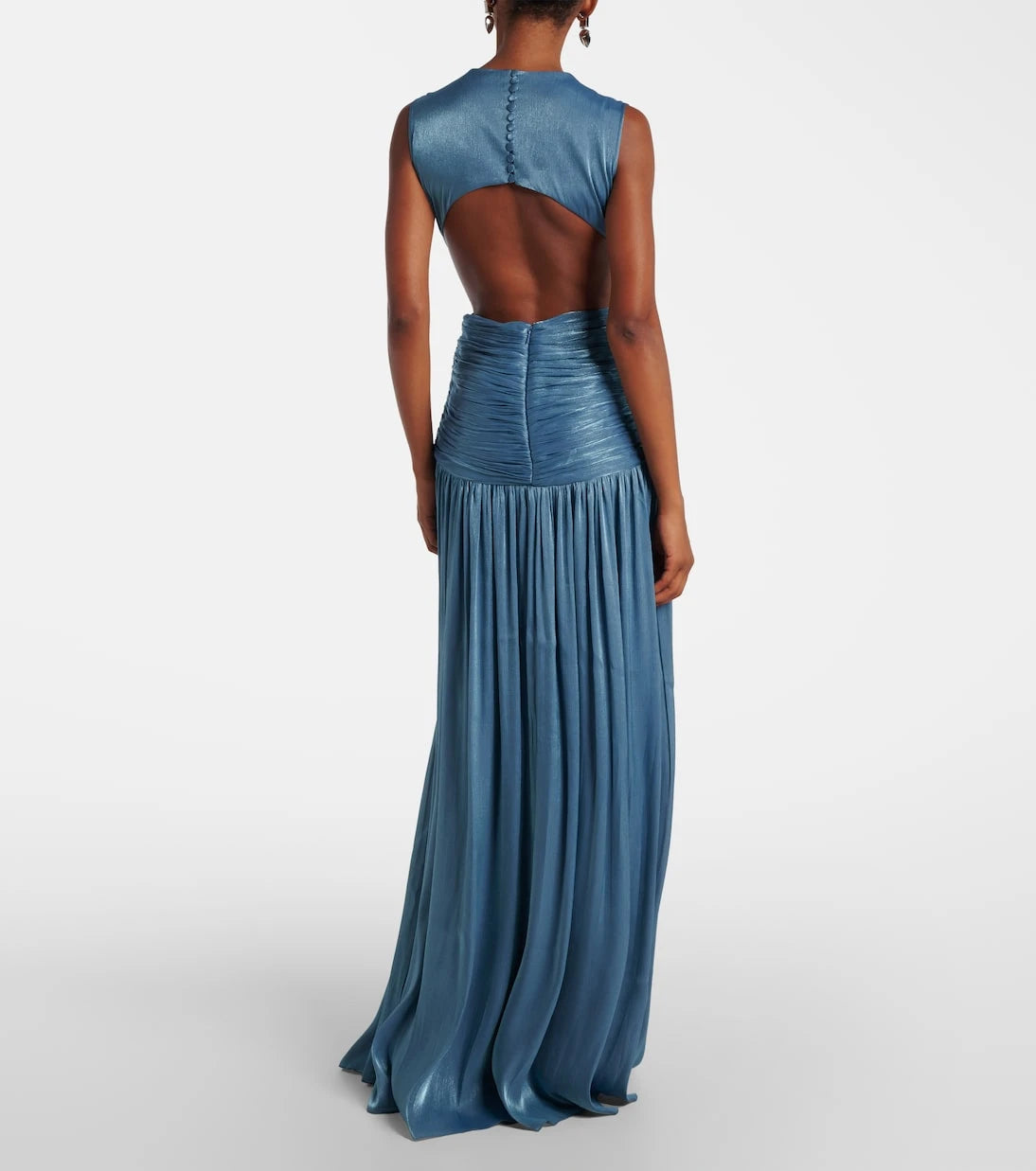 Costarellos - Draped open-back jersey gown