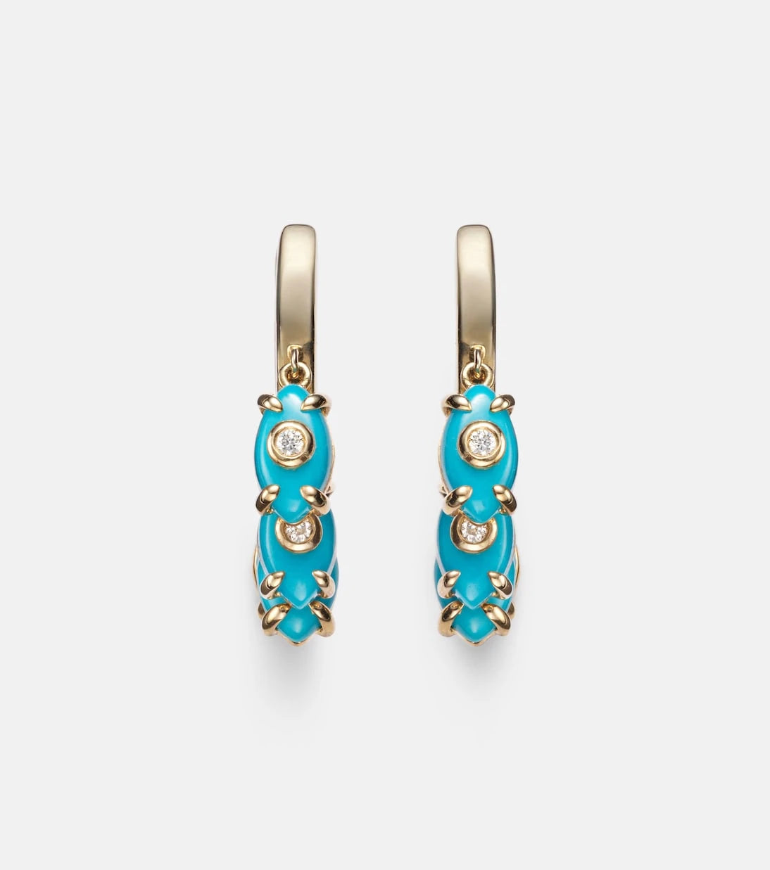 Sydney Evan - Huggie 14kt gold and diamond earrings