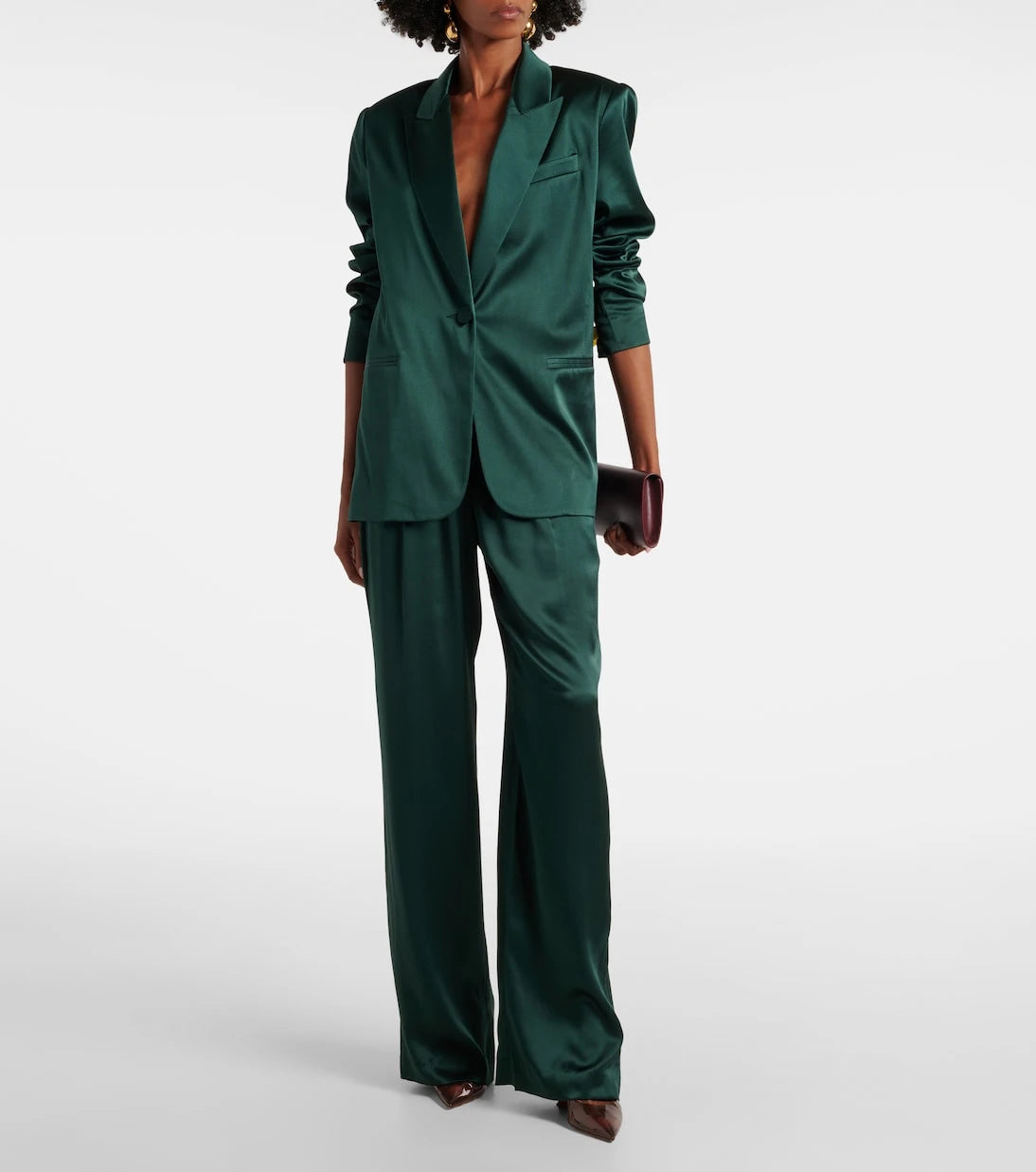 The Sei - Pleated silk charmeuse wide-leg pants