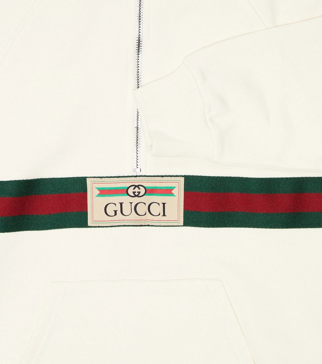 Gucci Kids - سويت شيرت بقبعة من القطن الجيرسيه بتصميم ويب