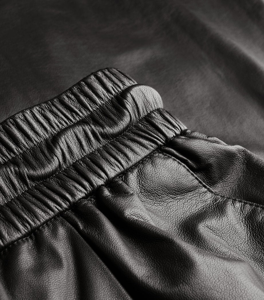 Leather Wide-Leg Trousers