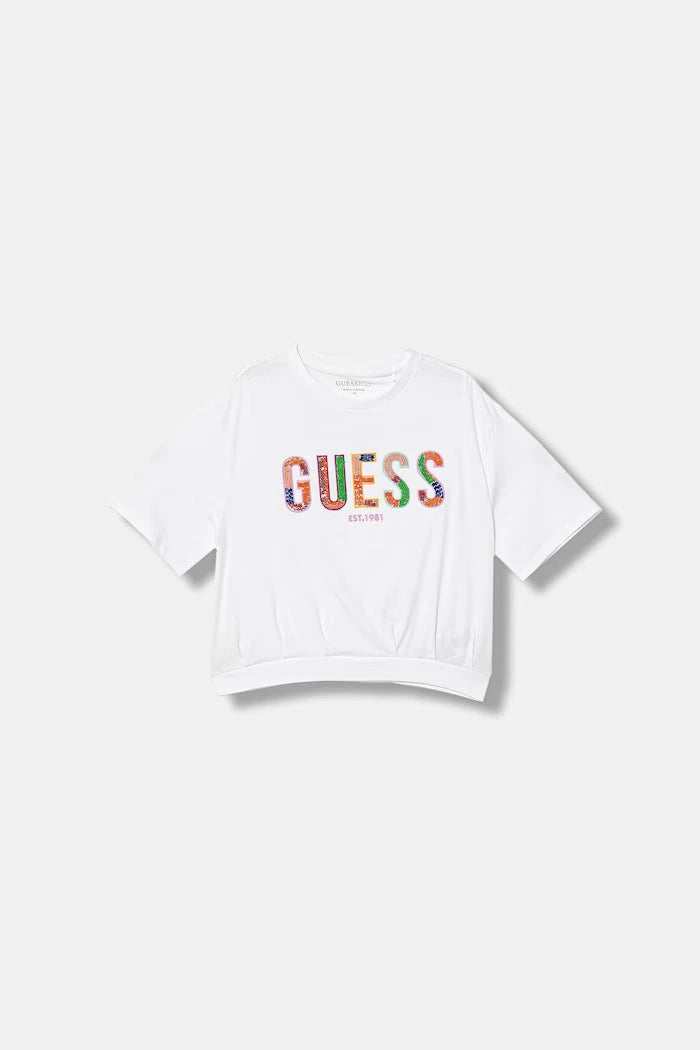 Guess Çocuklar için pamuklu elastanlı tişört