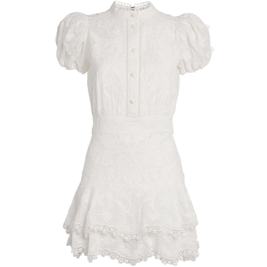 Alice+Olivia White Cotton Loryn Mini Dress
