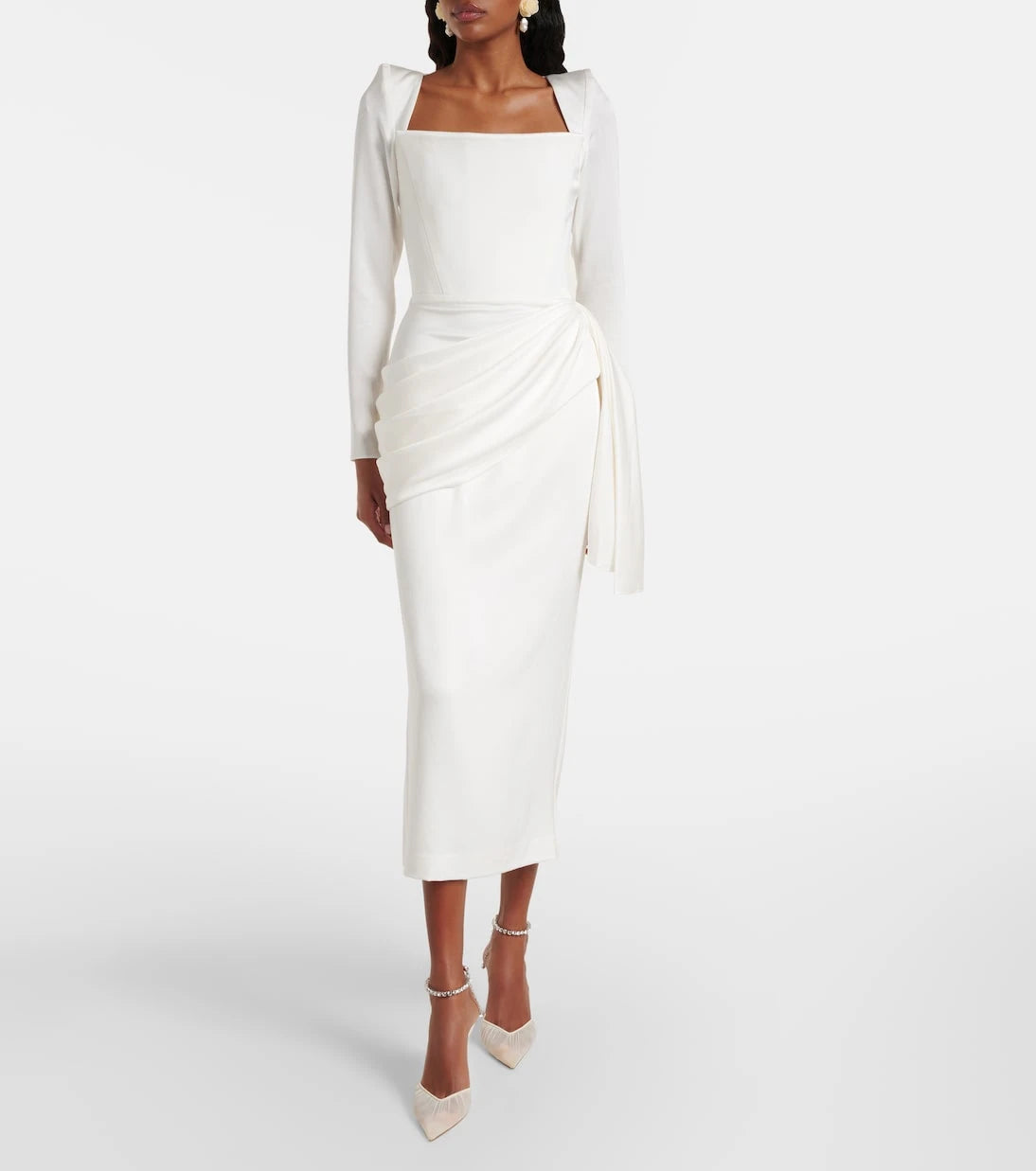 Alex Perry - Bridal draped crêpe satin bustier gown