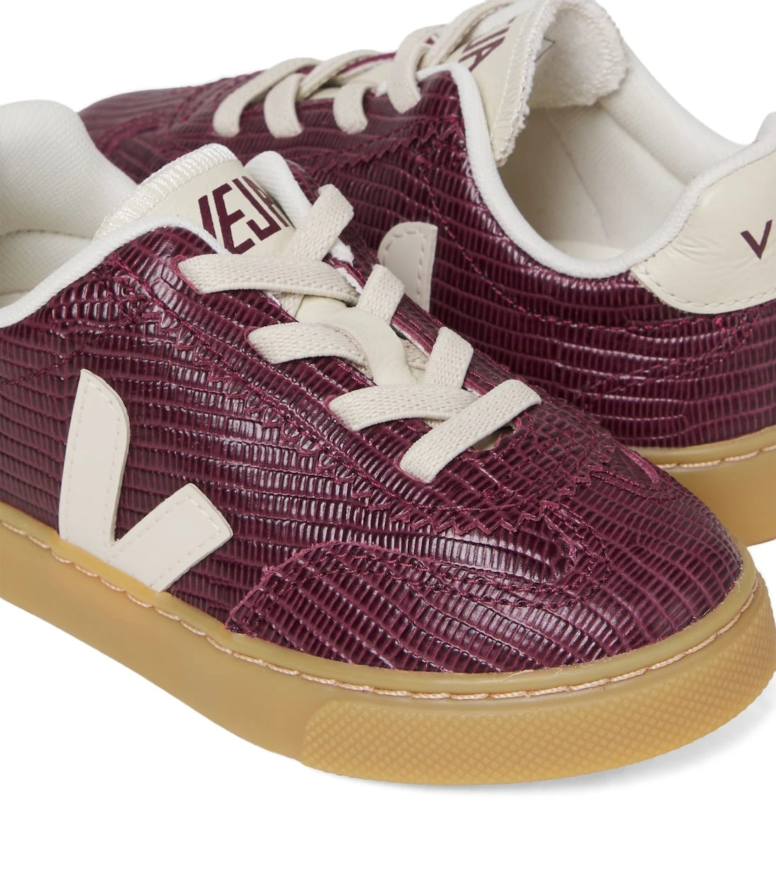 Veja Kids - Volley suede-trimmed leather sneakers